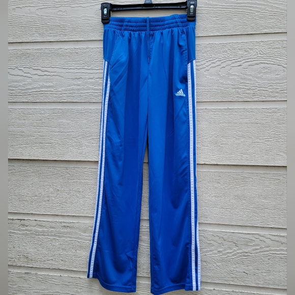 Adidas boy's pants size M 10-12 color blue and white used good Condition - Picture 2 of 5